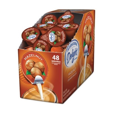 Dean Foods Internatnl, Flavored Liquid Non-Dairy Coffee Creamer, Hazelnut, 0.4375 Oz Cup, 48/box 02283